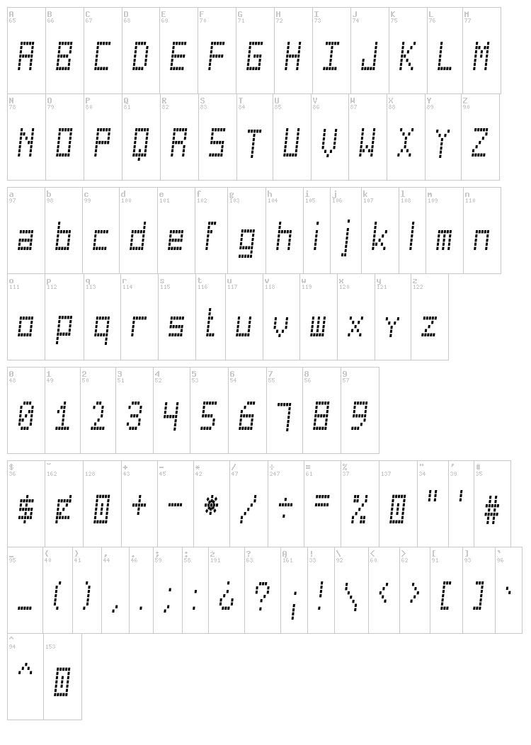 Cuadrada St font map